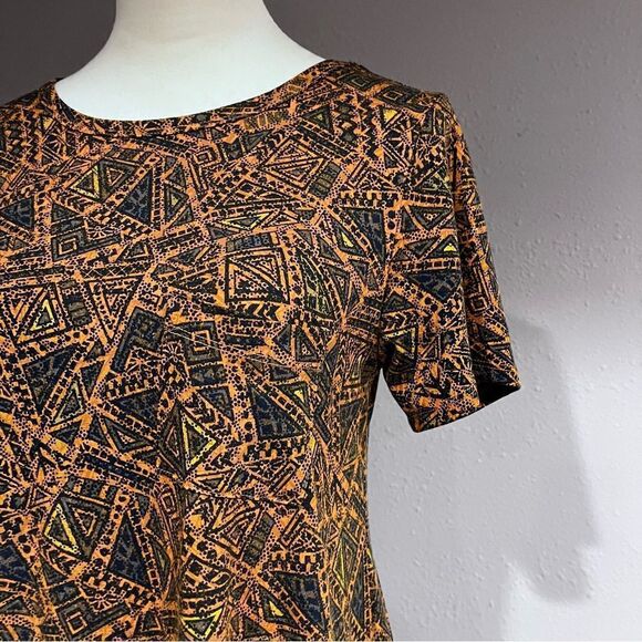 LuLaRoe Carly geometric print casual‎ high low loose fit short sleeve dress - Picture 3 of 11